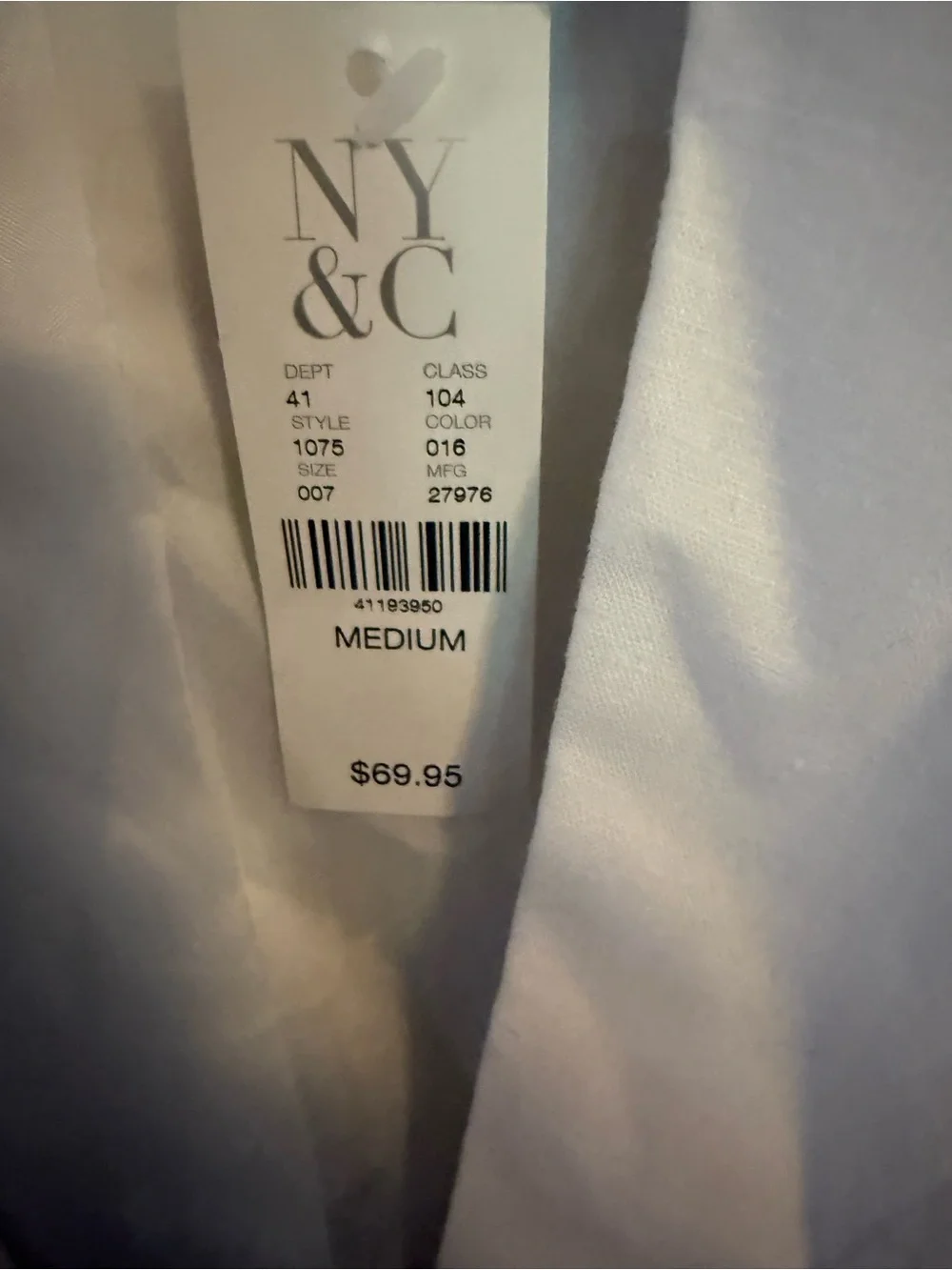 New York & Company White Tie-Waist Cap Sleeve Blazer - Picture 3 of 4